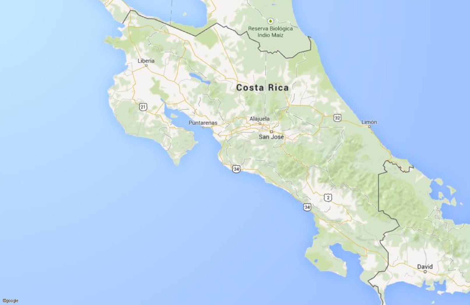 carte Carte Circuit Groupes Costa Rica - "Pura Vida"