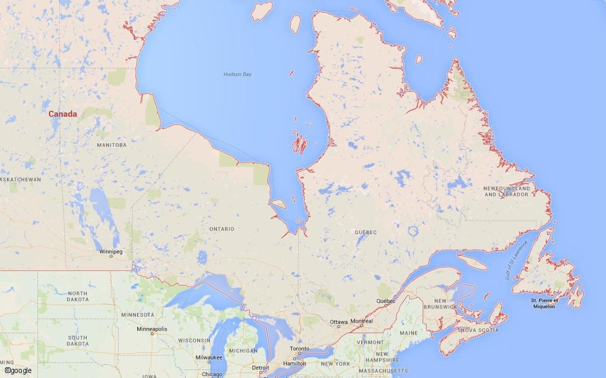 carte Carte Circuit Groupes Canada - 12J "Est Canadien Naturellement"