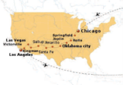 carte Carte Circuit La Route 66 en Harley