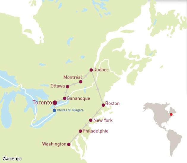 carte Carte Circuit Groupes - 11J - "Capitales Américaines"