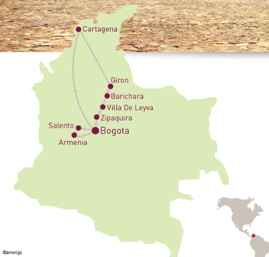 carte Carte Circuit Groupes - 14J - "Découverte Colombienne"