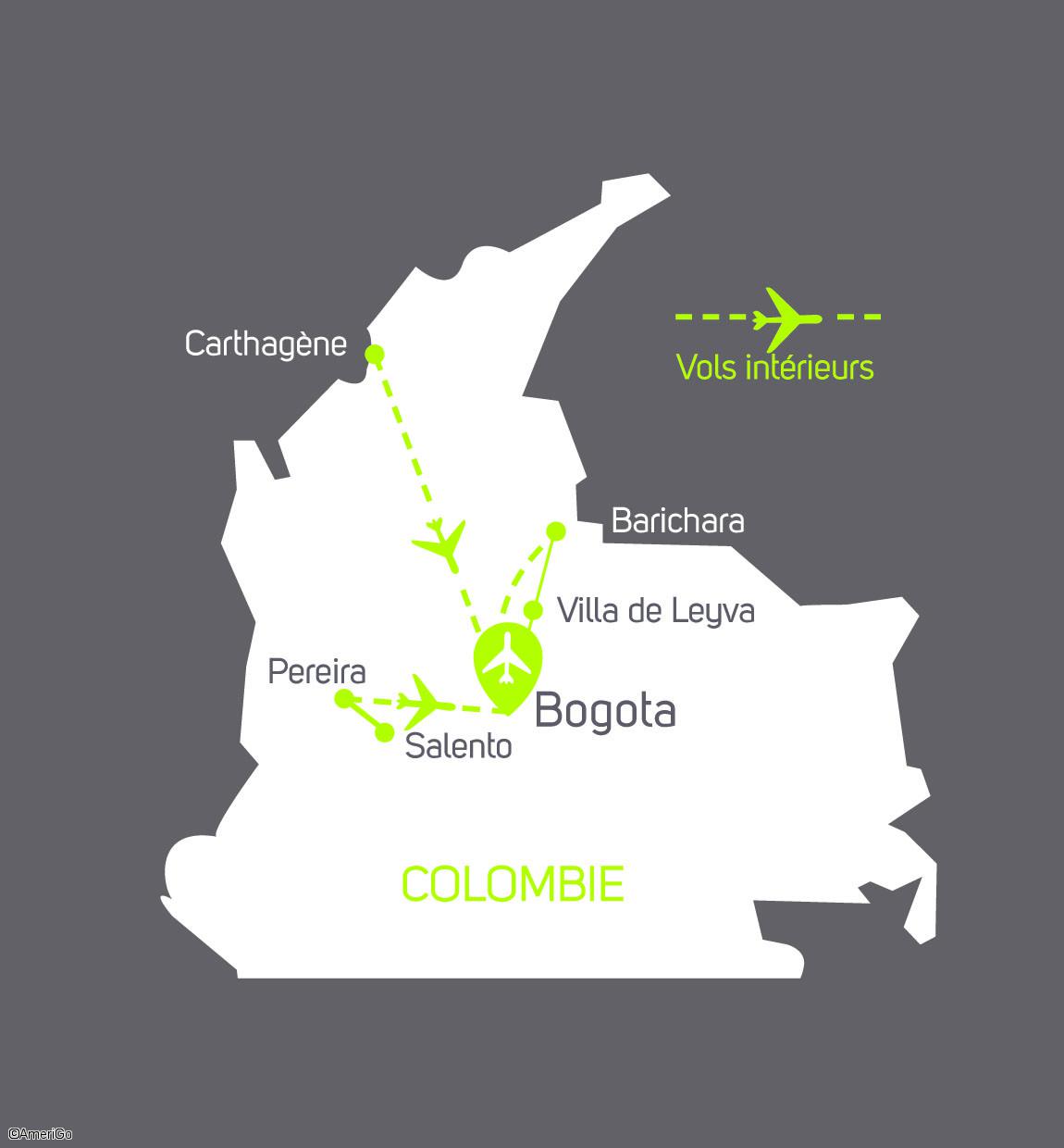 carte Carte Circuit Colombie spécial carnaval de Barranquilla : Terre de l'Eldorado