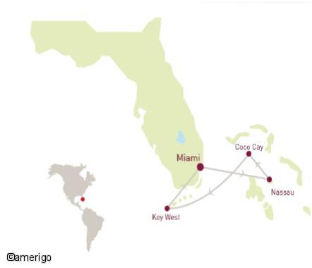 carte Carte Opération Groupes - 9J - "Séjour Miami et Croisière Bahamas" - Hiver 2017/2018